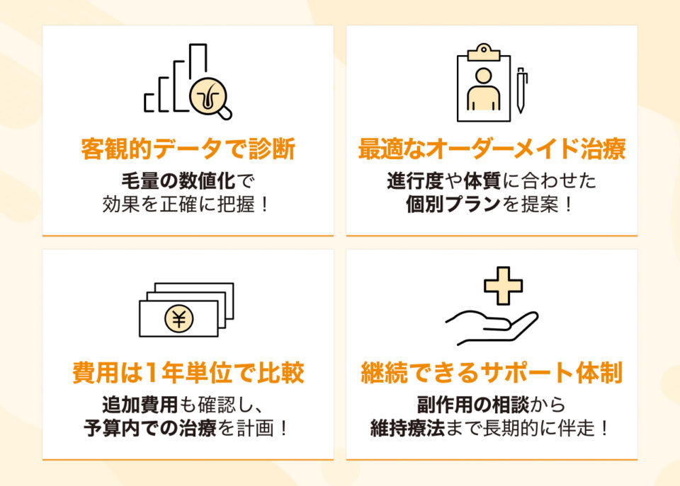 東京のAGA治療における「後悔しないクリニック」4つの条件