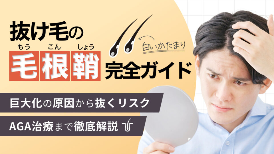 抜け毛の毛根鞘 (白い塊) 完全ガイド|巨大化の原因から抜くリスク・AGA治療まで徹底解説